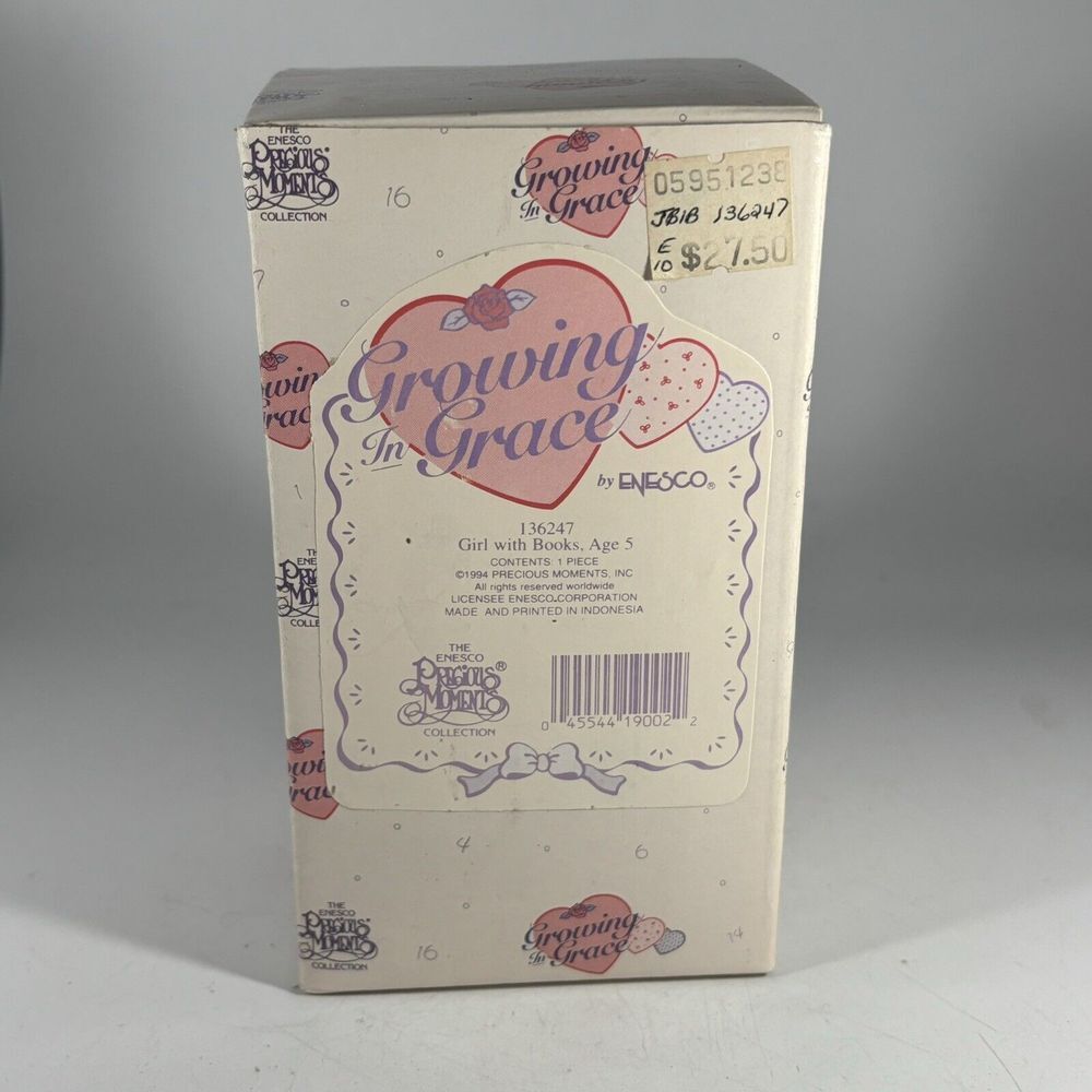 Precious Moments By Enesco 136247 "Age 5" "Girl With‎ Books" Porcelain Figurine